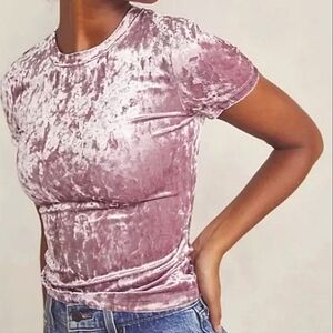 Free People Crushed Velvet Baby Tee Size XS